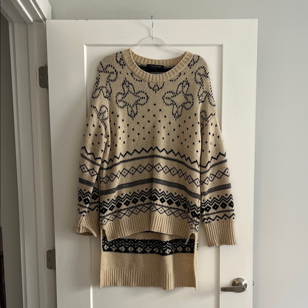 Thakoon Tan and Black Knit Sweater